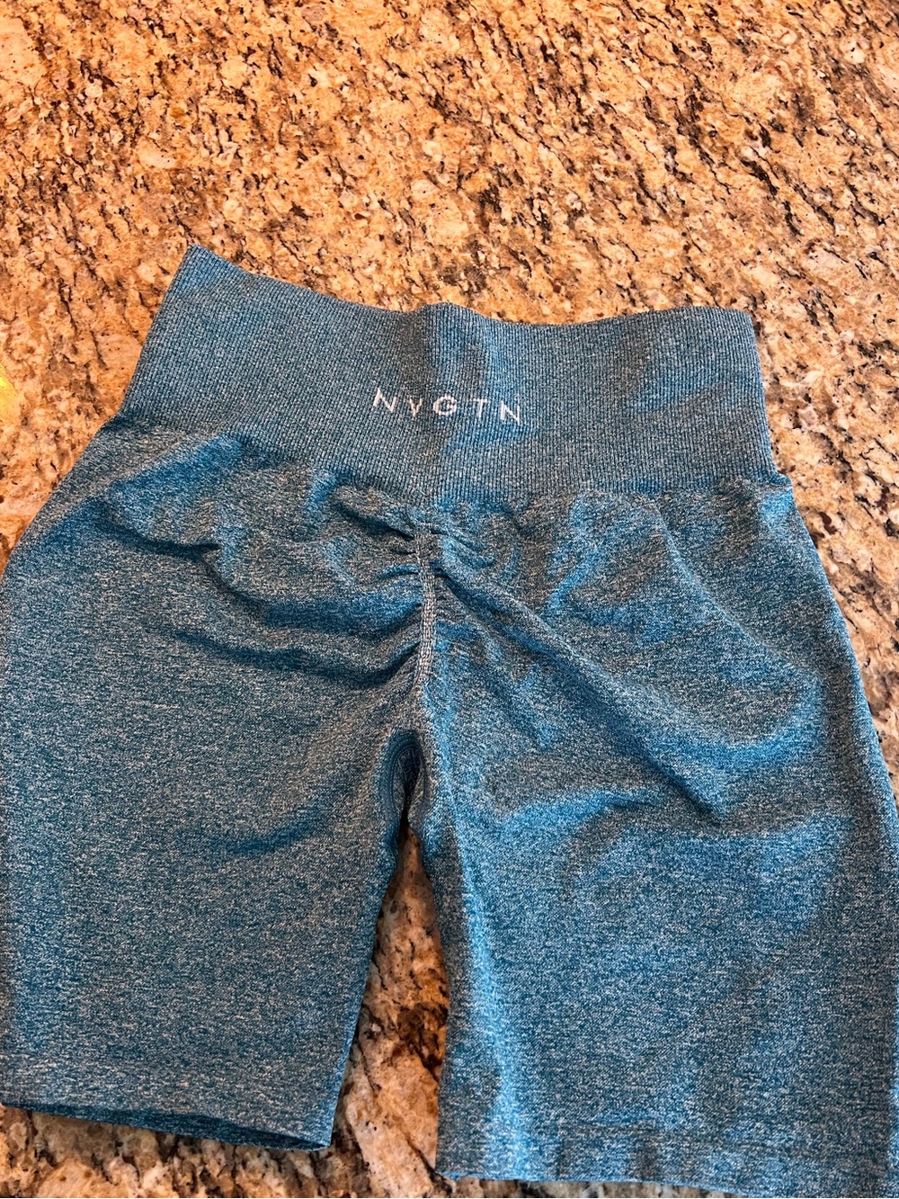 NVGTN Teal High-Rise Seamless Shorts